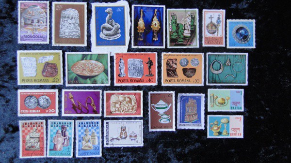 TEMÁTICOS: ARTES4: JÓIAS e OBJETOS DIVERSOS- 23 SELOS, DIVERSOS PAÍSES, QUASE TODOS GRANDES, LINDO E