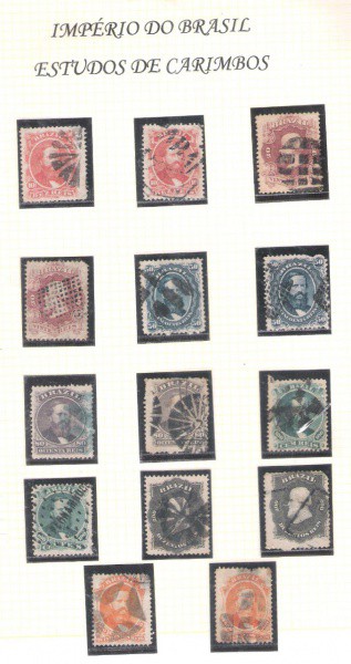 BRASIL REGULARES - IMPERIO - ESTUDO DE CARIMBOS - MAIS DE 630,00 DE CATALOGO