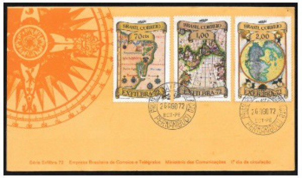 Brasil 1972 - EXFILBRA. FDC completo com série completa e com carimbo de primeiro dia de circulação!