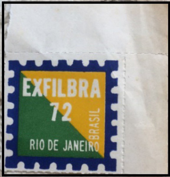 VINHETA - DA EXFILBRA COMEMORATIVA DO ANO 1972 RIO DE JANEIRO EM EXCELENTE ESTADO DE CONSERVAÇÃO!