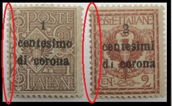ITALIA - SERIE DE SELOS ESCUDETOS  CLASSICOS SEM CARIMBO COM SOBRECARGA - MUITO ESCASSO COM VARIANTE