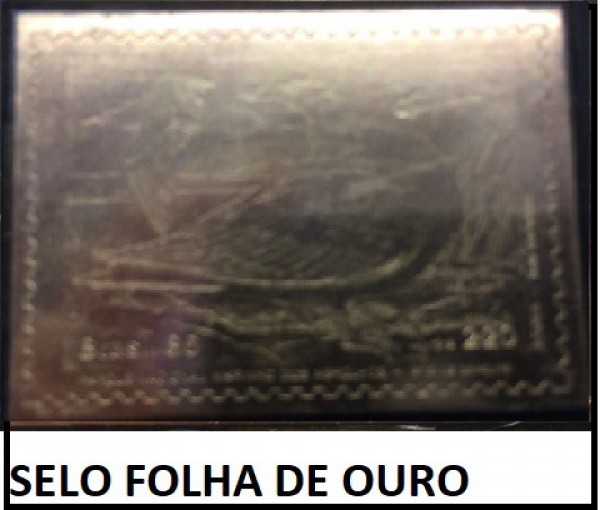 FILATELIA - SELO EM FOLHA DE OURO ANO 1985 ABROLHOS  BELISSIMA