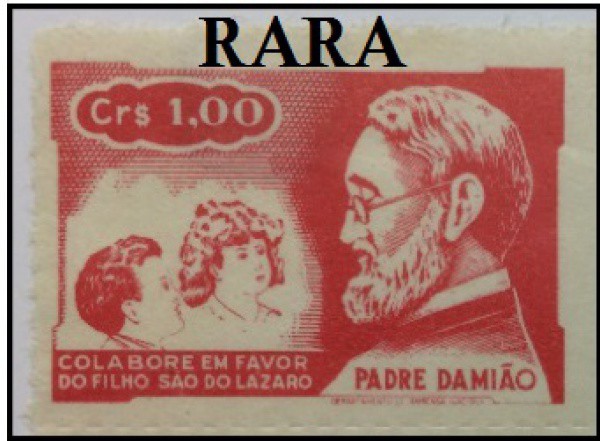 BRASIL - VINHETA - PADRE DAMIÃO - MUITO ESCASSO EM ESTADO MINT DE CONSERVAÇÃO !