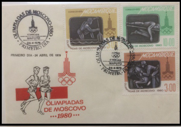 MOÇAMBIQUE - PARTE DE UMA COLEÇÃO COM SELOS E ENVELOPES EM ESTADO MINT DE CONSERVAÇÃO ! TEMA ESPORTE