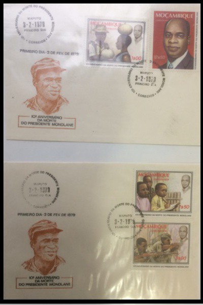 MOÇAMBIQUE - PARTE DE UMA COLEÇÃO COM SELOS E ENVELOPES EM ESTADO MINT DE CONSERVAÇÃO ! TEMA 10 ANOS