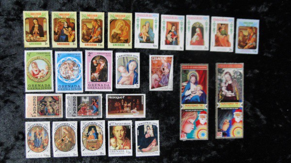 NATAL - TEMÁTICOS - 24 SELOS - PAISES DIFERENTES, MAIORIA GRANDES - LINDO CONJUNTO