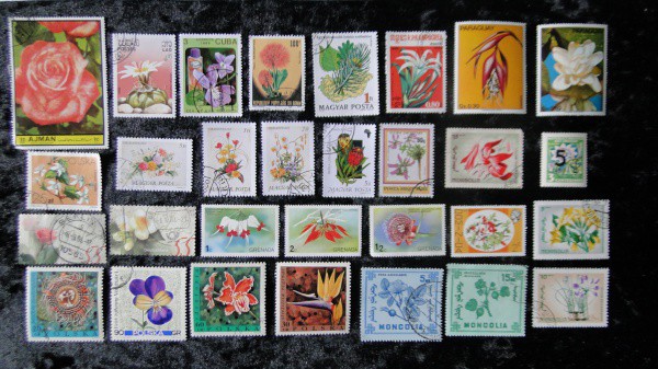 FLORES -TEMÁTICOS - 30 SELOS DIFERENTES, DIVERSOS PAÍSES, LINDOS, MAIORIA GRANDES -BOM LOTE - VEJA T