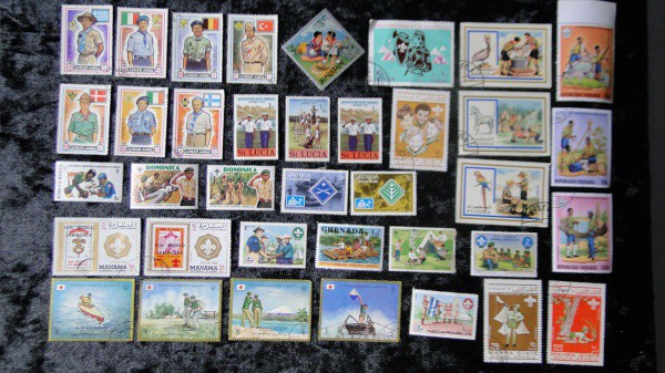 ESCOTISMO -TEMÁTICOS - 37 SELOS DIFERENTES, DIVERSOS PAÍSES, LINDOS, RARIDADES - MAIORIA GRANDES -BO