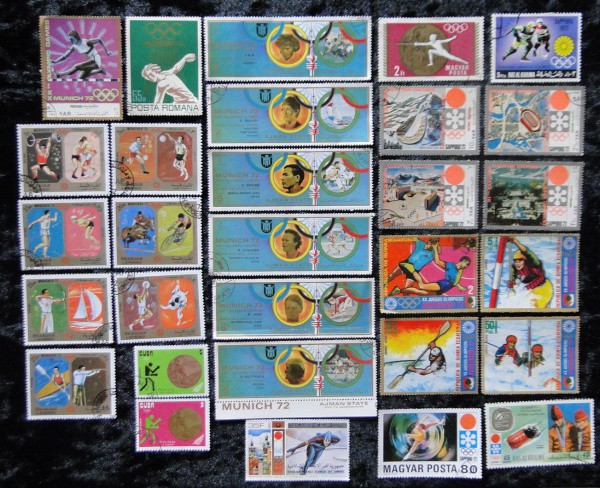 OLIMPÍADAS/ESPORTES - TEMÁTICOS - 30 SELOS DIFERENTES, DIVERSAS SÉRIES E PAÍSES, LINDO LOTE, VEJA TO