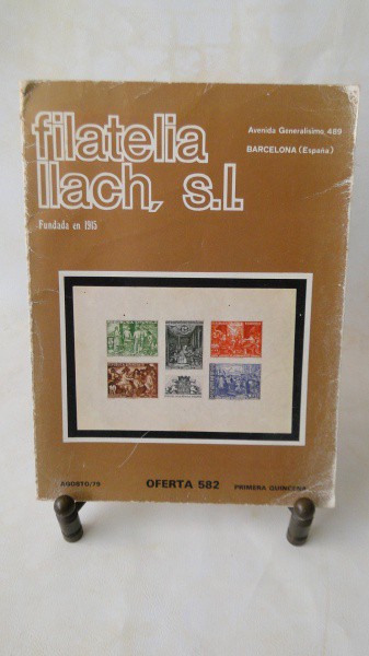 CATÁLOGO DE VENDAS DA FILATELIA LLACH, S.L - BARCELONA, ESPANHA - BOM ESTADO GERAL, 76 pgs, 15 x 21