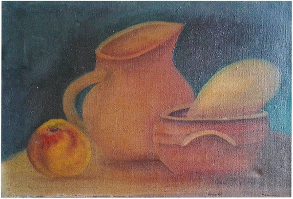 KLANG. Assinado no CID. Óleo sobre tela. Medida total 27cmx35cm.