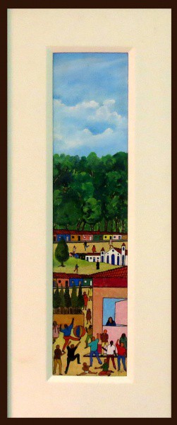Ferreira - Quadro óleo sobre eucatex 16x70cm - 20382