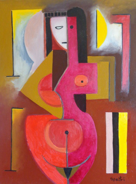 AM075, INGRES SPELTRI, óleo sobre tela, representando nu feminino, medindo 60 x 80 cm. Sem moldura.