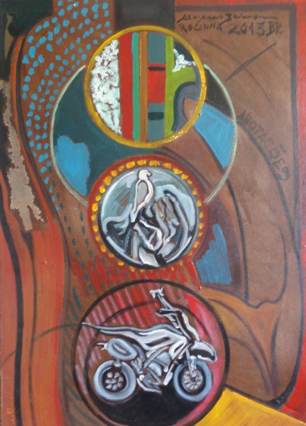 AM075, ALOYSIO ZALUAR, óleo sobre tela, "Rocinha", medindo 49 x 70 cm.