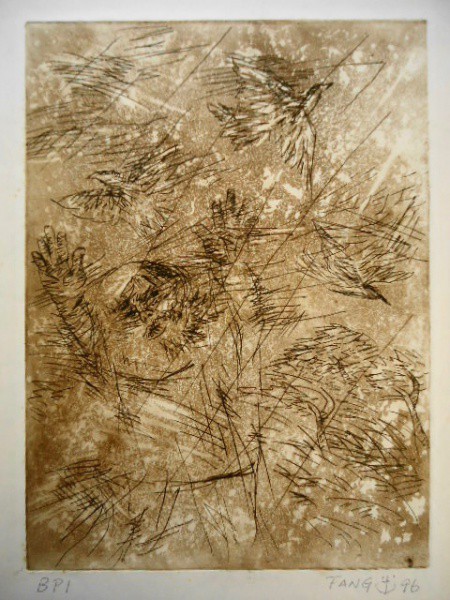 Fang - Litografia original assinada, datada de 1996 e numerada pelo próprio artista, Tiragem: B.P.I