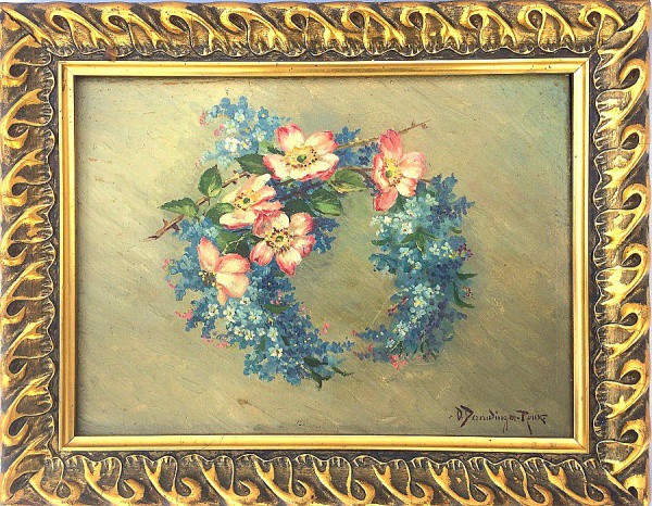 ESCOLA EUROPEIA - Antigo quadro de principio do século XX com pintura em óleo sobre tela, assinado n