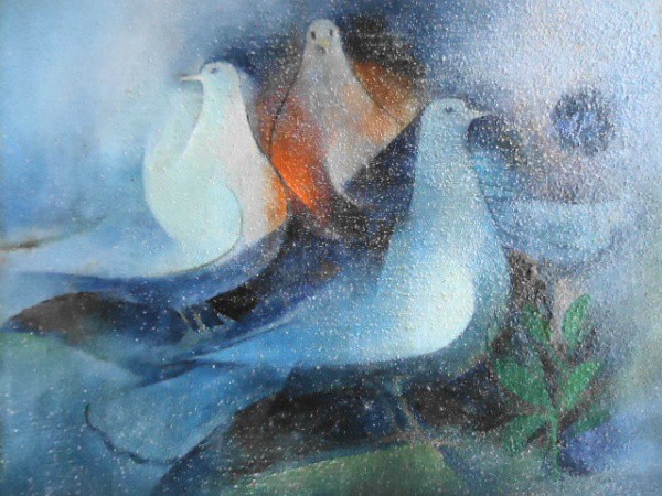 J. Bezerra - Óleo sobre tela, assinado no verso, "Paisagem", medindo: 33 cm x 41 cm, obra se