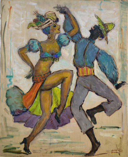 Mario Zanini, "Carnaval" - ost col. Placa - dat. 1962 - med. 81 x 65 cm