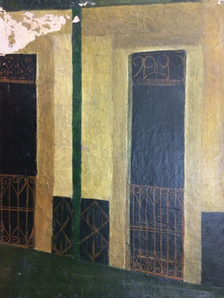 AM011, JOSÉ PAULO MOREIRA DA FONSECA, óleo sobre tela, representando fachada, medindo 27 x 34 cm. Se