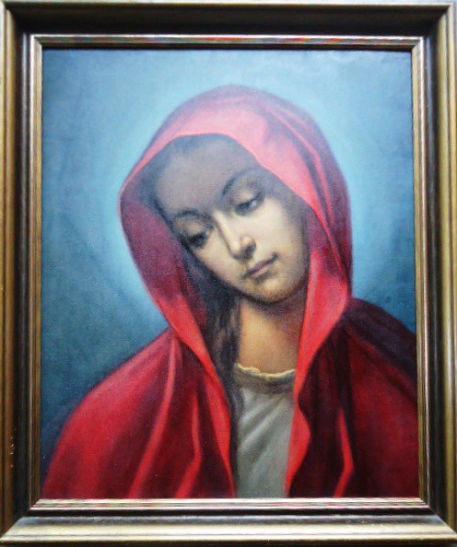 Excepcional - Óleo sobre tela colado em eucatex, sem assinatura, medindo: 70 cm x 50 cm. Obra com mo