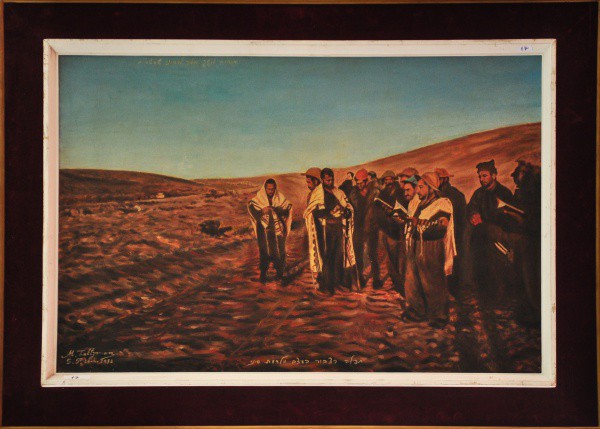 M. TALTZMANN - ost, Datado S.P. 16/4/1972 ( Cena judaica ) med: 54 x 80 cm.