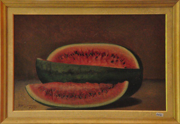 VIGGIANO - ost, datado em 1937 ( Melancia ) med: 36 x 56 cm.