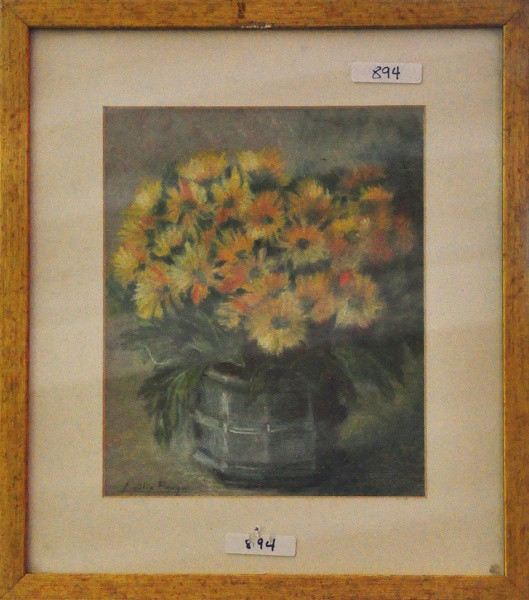 LUCÍLIA FRAGA - Pastel ( Vaso de flores ) med: 20 x 34 cm.