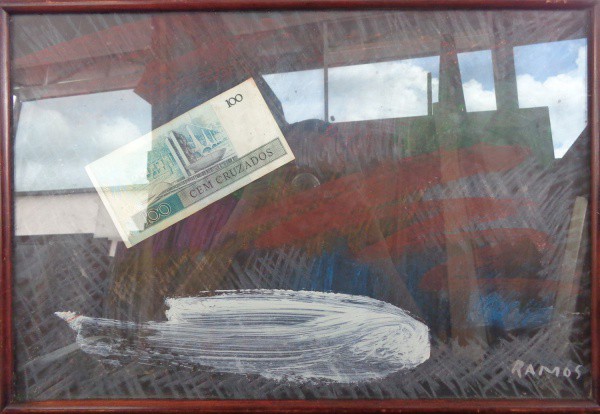 AM019, RAMOS, técnica mista e colagem sobre papel, abstrato, medindo 46 x 31 cm.