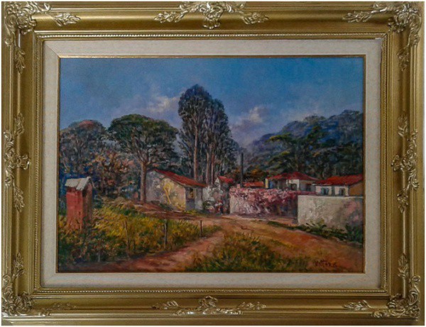 CANNONNE, Vittore. Assinado no CID. Óleo sobre tela. Medida total 60cmx67cm.