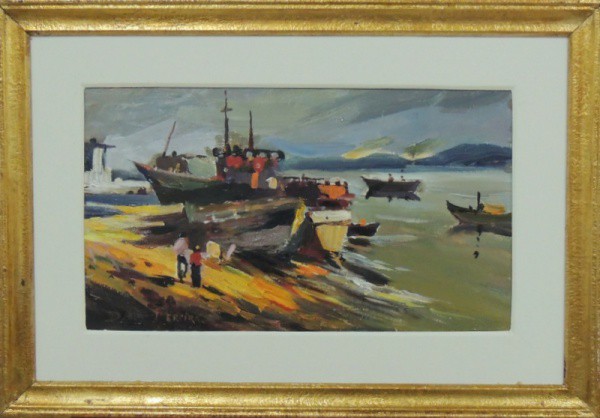 Durval Pereira, "Marinha" - óleo sobre placa - med. 30 x 50 cm