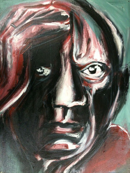AM085, HÉRCULEZ RODRIGUEZ, acrílica sobre tela, "Pablo Picasso", medindo 30 x 40 cm. Sem mol