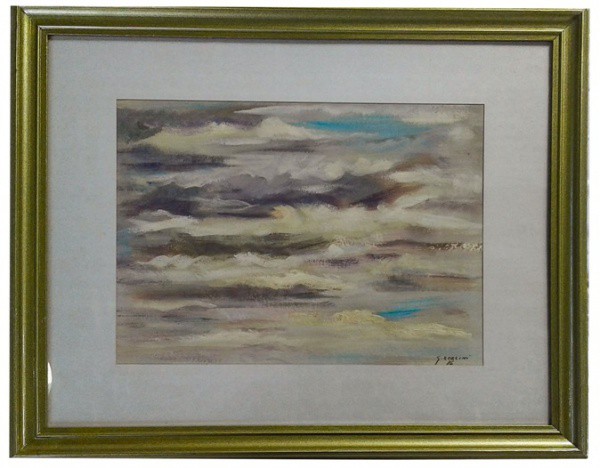 ZORLINI, Giancarlo. Assinado no CID. Óleo sobre cartão. Medida total 46cmx56cm..