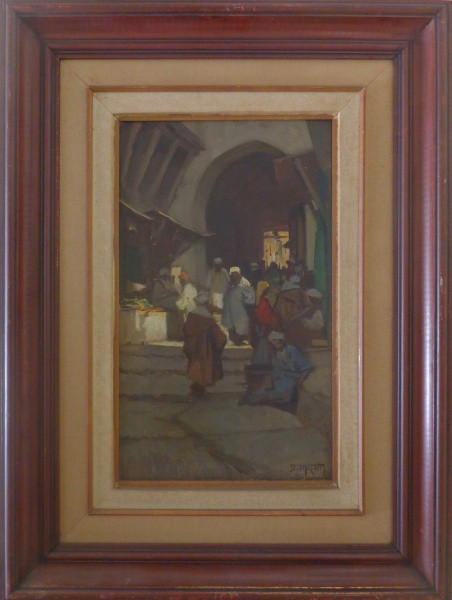 DARIO MECATTI - óleo sobre tela (O.S.T) - Cena árabe - Med: 51x30,5 cm.