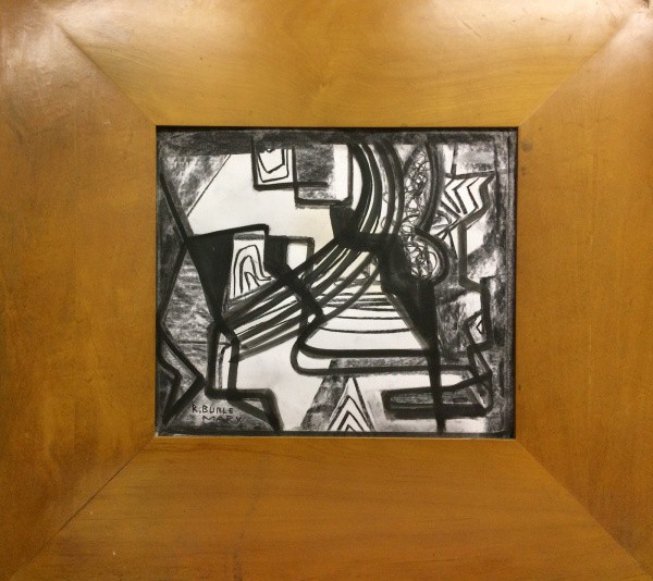 AM003, R. BURLE-MARX, pastel sobre papel, abstrato, medindo 35 x 30 cm.