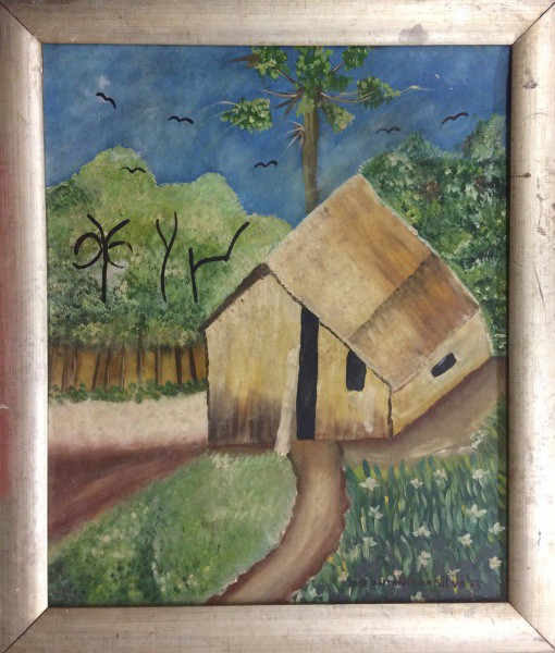AM003, J. A. SILVA, óleo sobre placa, representando paisagem, medindo 49 x 58 cm.