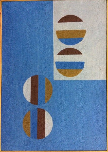 AM002, SERPA, óleo sobre tela, geométrico, medindo 27 x 38 cm.