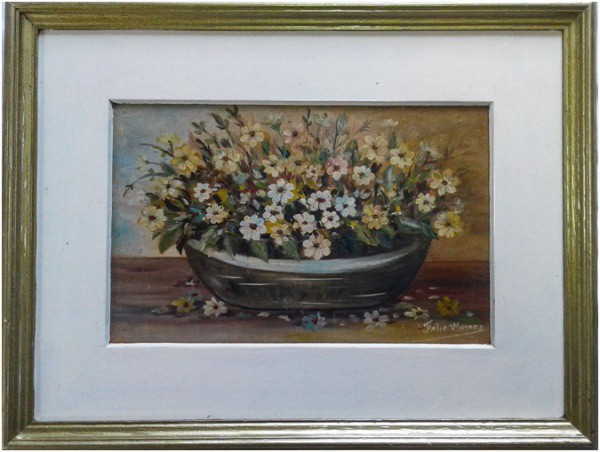 MORAES, Hélio. Assinado no CID. Óleo sobre tela. Medida total 33cmx43cm..