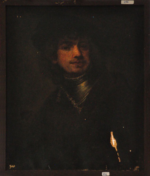 PINTURA EUROPEIA ANTIGO SEM ASSINATURA - ost ( Figura Masculina ) med: 63 x 50 cm. Obs: restauro de