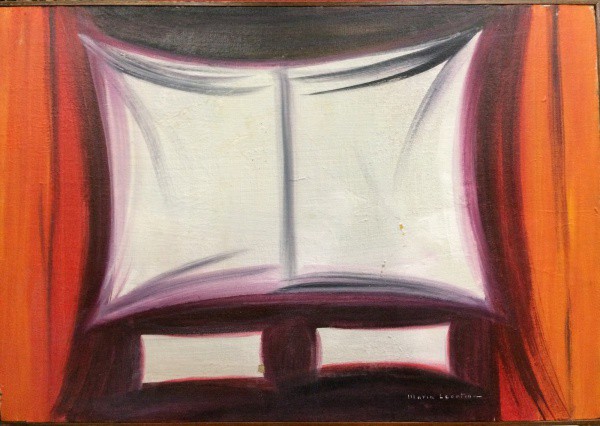 AM002, MARIA LEONTINA, óleo sobre tela, abstrato, medindo 37 x 54 cm. Necessita pequeno restauro.