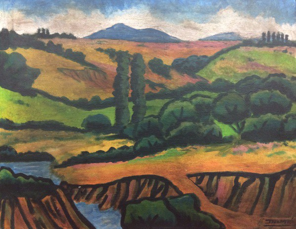 AM002, INIMÁ DE PAULA, óleo sobre tela, representando paisagem, medindo 40 x 50 cm. Sem moldura.