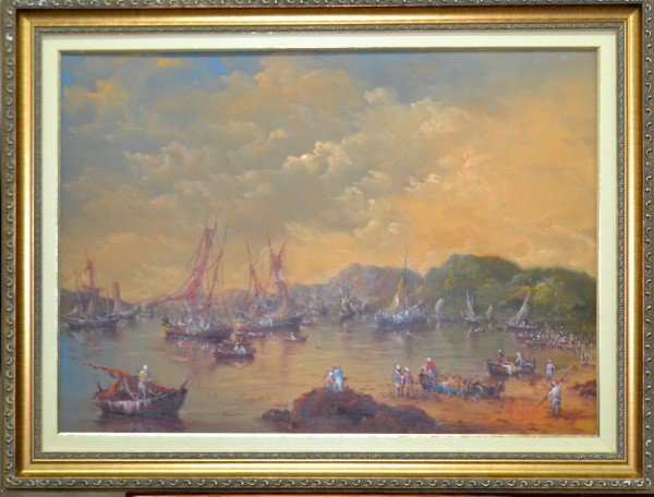 Hélio Castro, "Marinha" - óleo sobre tela - med. 50 x 70 cm