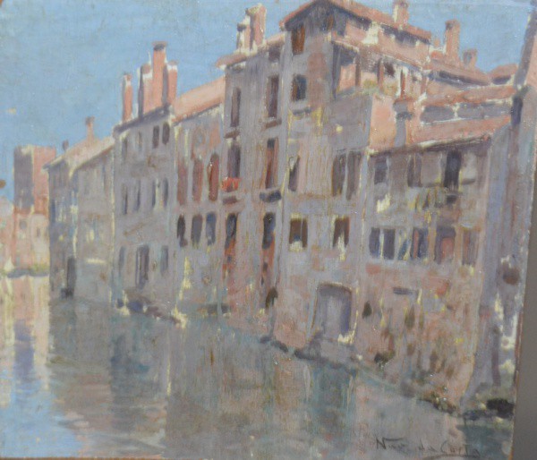 Navarro da Costa, "Veneza" - óleo sobre madeira - med. 22 x 29 cm