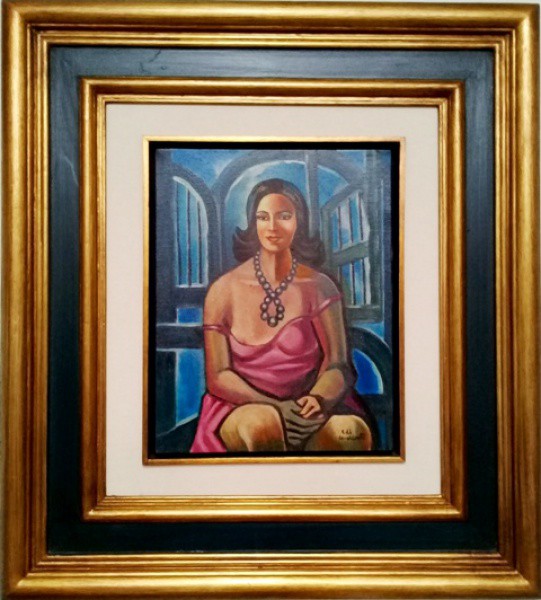 DI. CAVALCANTE, MULATA, ÓLEO SOBRE TELA. 35 X 28 cm. OBRA COM DOCUMENTO
