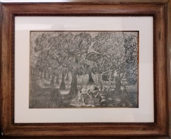 PORTINARI, GRAVURA DO ALBO,  COLHEITA.  29 X 42 cm.