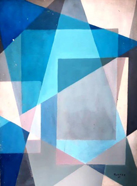 FLEXOR, 1967, GEOMÉTRICO, ÓLEO SOBRE TELA.  72 X 53 cm.