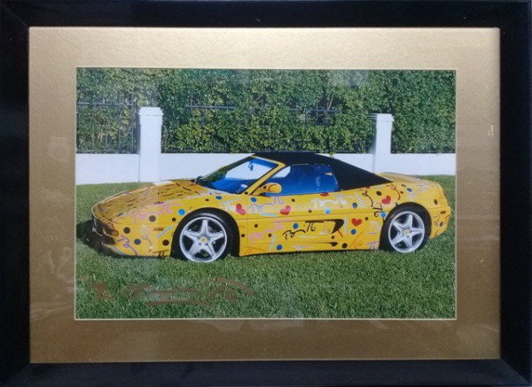 ROMERO BRITTO, Carro, Obra com Assinatura na chapa e Assinatura Original de Próprio Punho do Artista