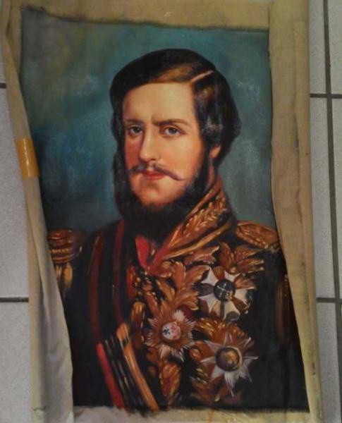 PINTURA: Sensacional  pintura  a oleo sem assinatura de D. PEDRO I e sem moldura. Não tem como preci