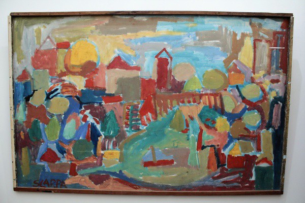 SCARPA-OSE-  Representando " Abstrata", assinatura no canto inferior esquerdo. Medida: 75 x