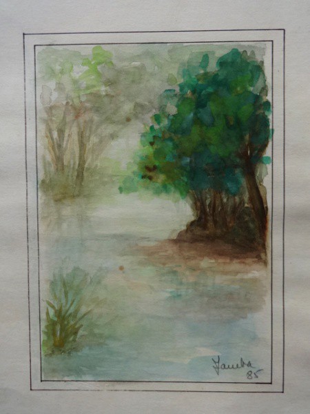 Jamila - Aquarela sobre cartão, assinada no canto inferior direito, datada de 1985, tamanho: 30 cm x
