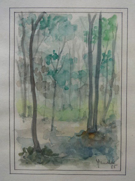 Jamila - Aquarela sobre cartão, assinada no canto inferior direito, datada de 1985, tamanho: 30 cm x